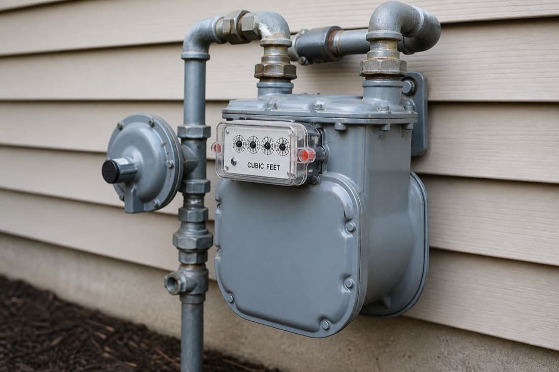 Natural gas meter ready for inspection